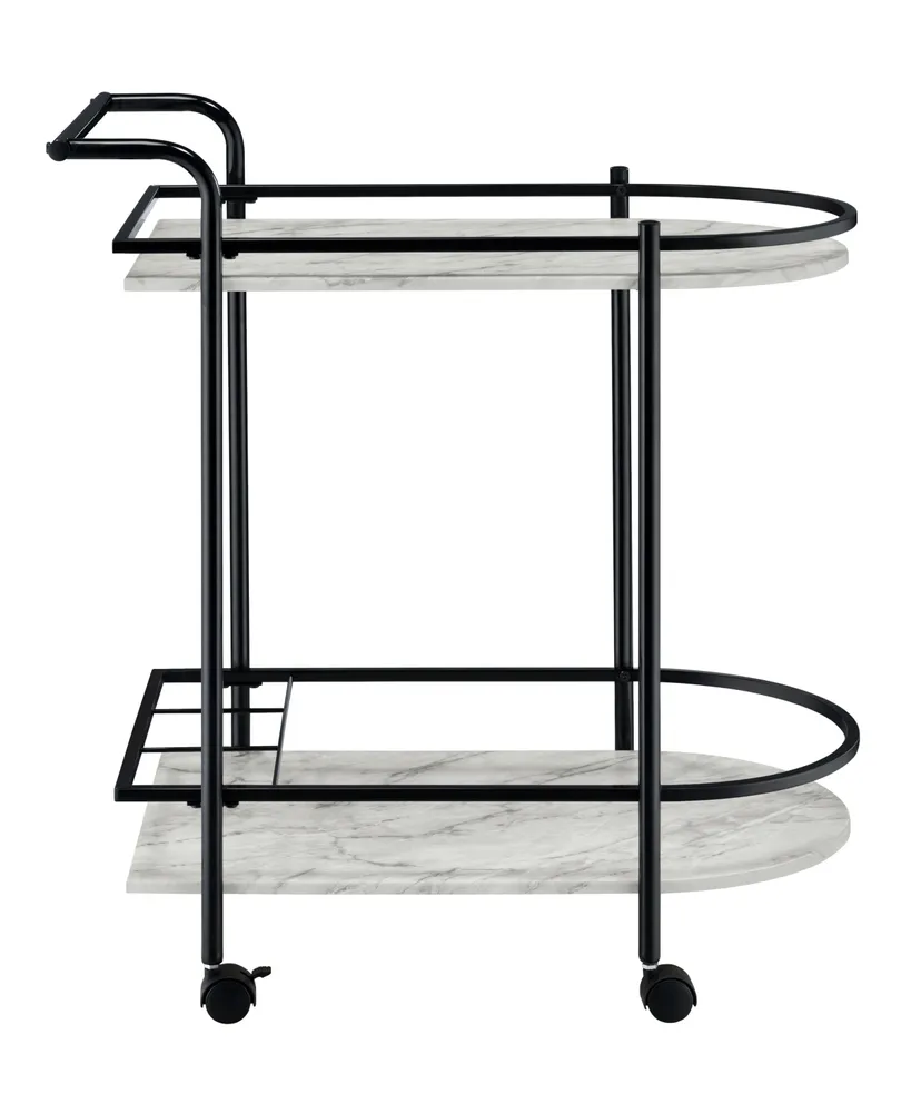Coaster Home Furnishings Desiree 32" 3-Bottle Metal Rack Serving Cart with Casters
