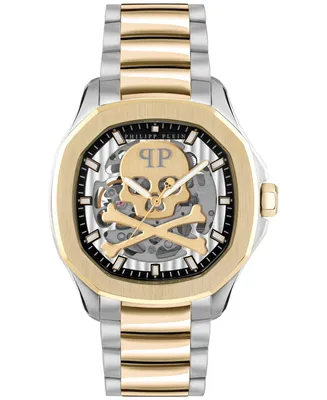 Philipp Plein Men's Automatic Skeleton Spectre Two-Tone Stainless Steel Bracelet Watch 42mm