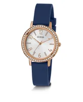 Guess Women's Analog Blue Silicone Watch 32mm