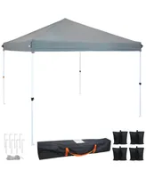 Sunnydaze Decor Standard Pop-Up Canopy with Sandbags - 10 ft x 10 ft - Gray