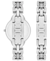 Anne Klein Women's Crystal Accent Bracelet Watch 31mm Gift Set