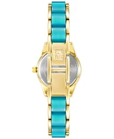 Anne Klein Women's Teal & Gold-Tone Bracelet Watch 30mm