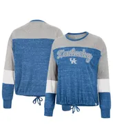 Women's Colosseum Royal Kentucky Wildcats Joanna Tie Front Long Sleeve T-shirt