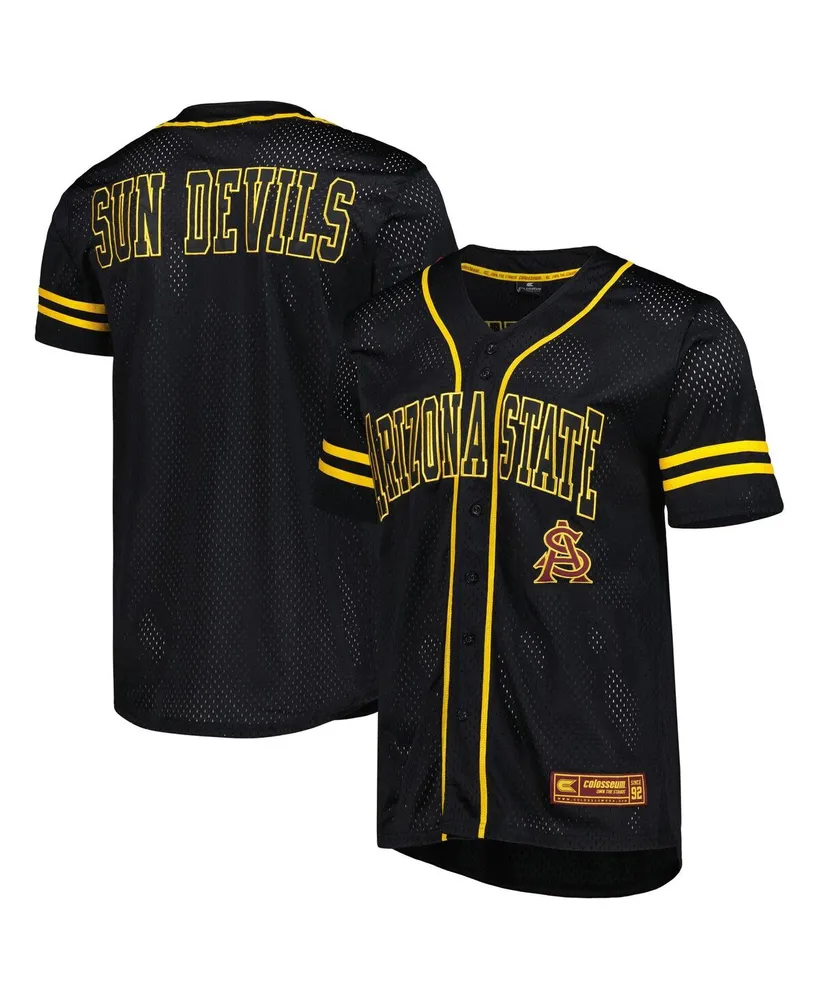 Men's Colosseum Black Oklahoma State Cowboys Free Spirited Mesh Button-Up Baseball  Jersey