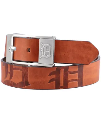 Men's Brown Detroit Tigers Brandish Leather Belt
