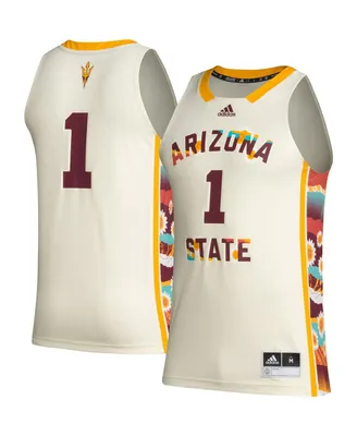 Men's adidas #1 Khaki Arizona State Sun Devils Honoring Black Excellence Basketball Jersey