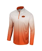 Men's Colosseum White, Orange Oklahoma State Cowboys Laws of Physics Quarter-Zip Windshirt