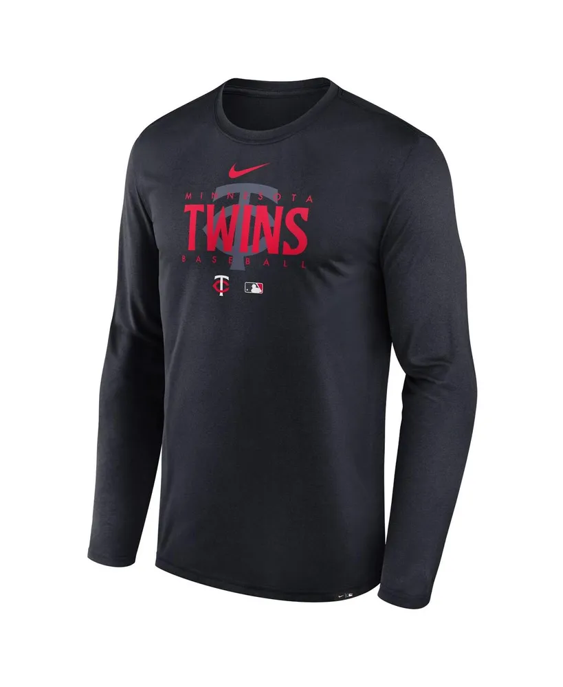 Men's Nike Navy Minnesota Twins Authentic Collection Team Logo Legend Performance Long Sleeve T-shirt