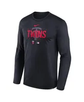 Men's Nike Navy Minnesota Twins Authentic Collection Team Logo Legend Performance Long Sleeve T-shirt