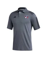 Men's adidas Gray Fc Dallas 2023 On-Field Training Polo Shirt