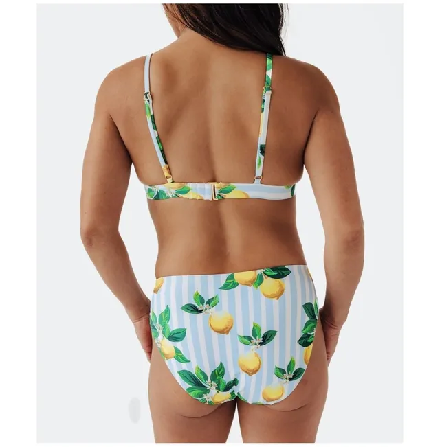 Navalora Women's Amalfi Coast Almost Cheeky Lemon Sporty Bikini Bottom