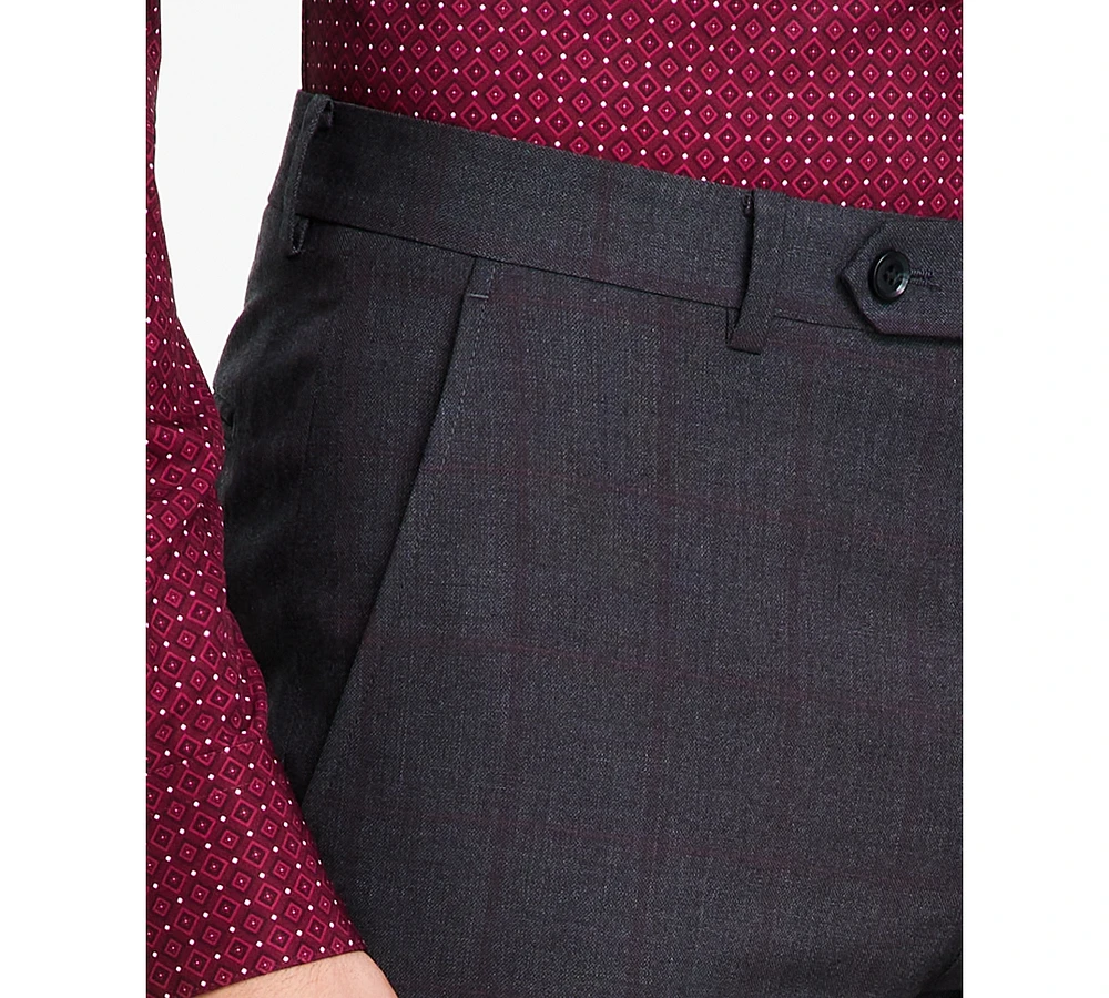 Alfani Men's Slim-Fit Windowpane Check Suit Pants, Created for Macy's