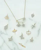 Wrapped Diamond Safety Pin Necklace Charm Collection In 10k Gold Created For Macys