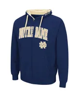 Men's Colosseum Navy Notre Dame Fighting Irish Big and Tall Full-Zip Hoodie