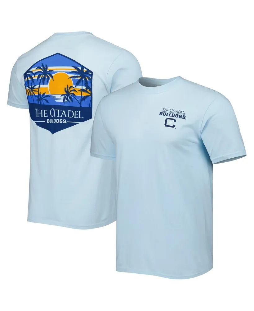 Men's Light Blue Citadel Bulldogs Landscape Shield T-shirt