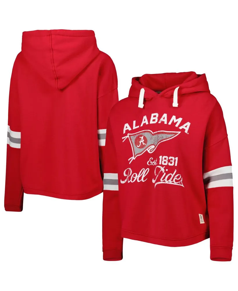 Women's Pressbox Crimson Alabama Tide Super Pennant Pullover Hoodie