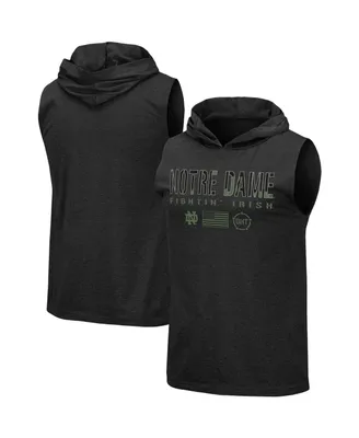 Men's Colosseum Black Notre Dame Fighting Irish Oht Military-Inspired Appreciation Camo Logo Hoodie Sleeveless T-shirt
