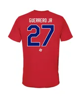 Men's Legends Vladimir Guerrero Jr. Red Dominican Republic Baseball 2023 World Classic Name and Number T-shirt