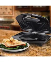 Brentwood Appliances Brentwood Non Stick Dual Sandwich Maker in Black and Silver