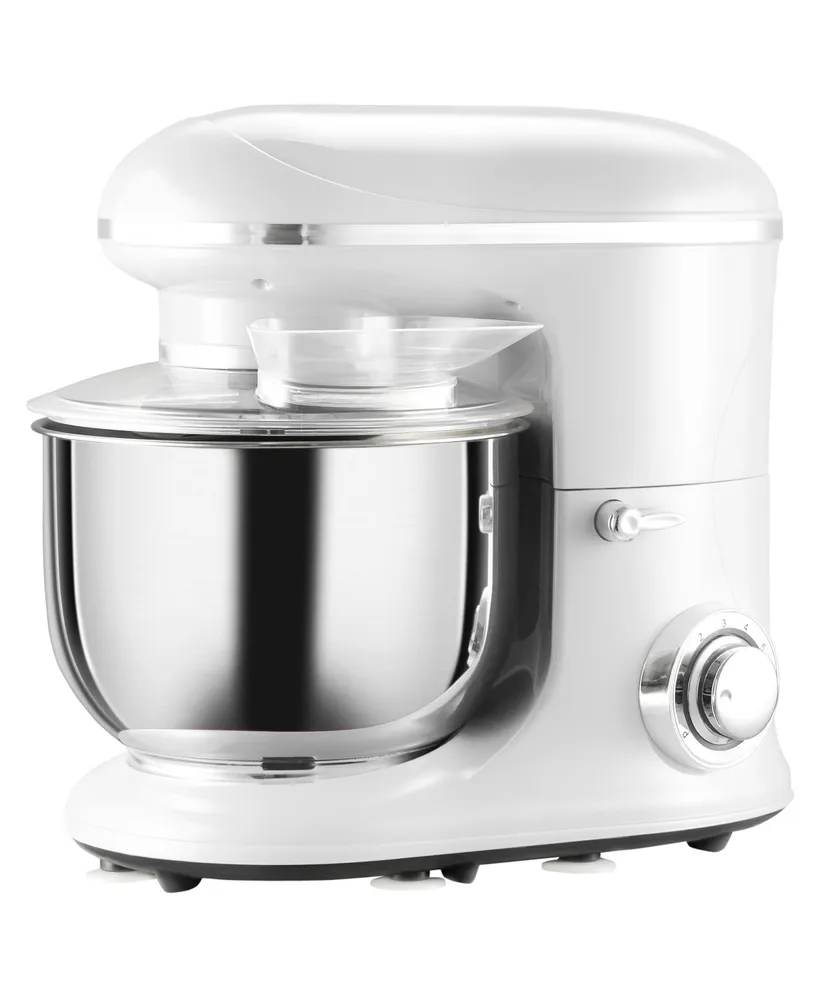 Homcom Stand Mixer with 6+1P Speed, 600W Tilt Head Kitchen Electric Mixer with 7.5 Qt Stainless Steel Mixing Bowl, Beater, Dough Hook and Splash Guard