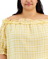 Tommy Hilfiger Plus Off-The-Shoulder Top