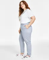 Tommy Hilfiger Plus Pinstripe Hampton Chino Pants, Created for Macy's