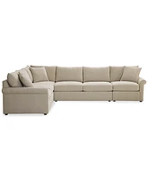 Closeout! Wrenley 137" 5-Pc. Fabric L-Shape Modular Sleeper Sectional Sofa, Created for Macy's