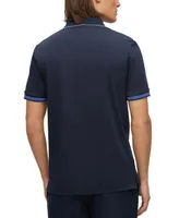 Boss by Hugo Men's Interlock-Cotton Contrast Tipping Polo