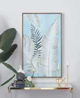 Rosemary Lane Canvas Tropical Leaf Framed Wall Art with Gold-Tone Frame, 30" x 1" x 40"