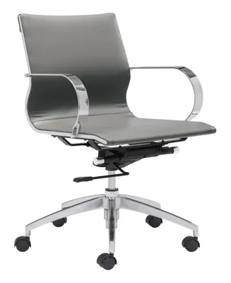 Zuo 34" Steel, Polyurethane Glider Low Back Office Chair