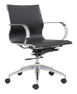 Zuo 34" Steel, Polyurethane Glider Low Back Office Chair