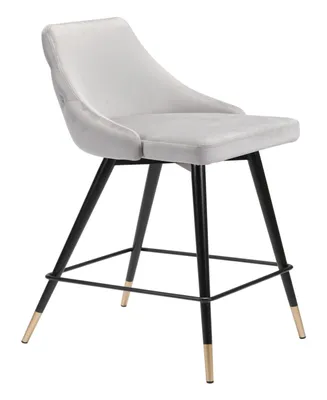 Zuo 36" Steel, Polyester Piccolo Pencil Legs Counter Chair