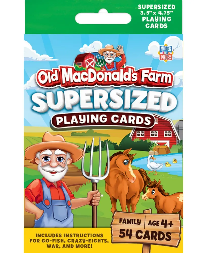 Masterpieces Old MacDonald's Farm Jumbo Playing Cards for Kids