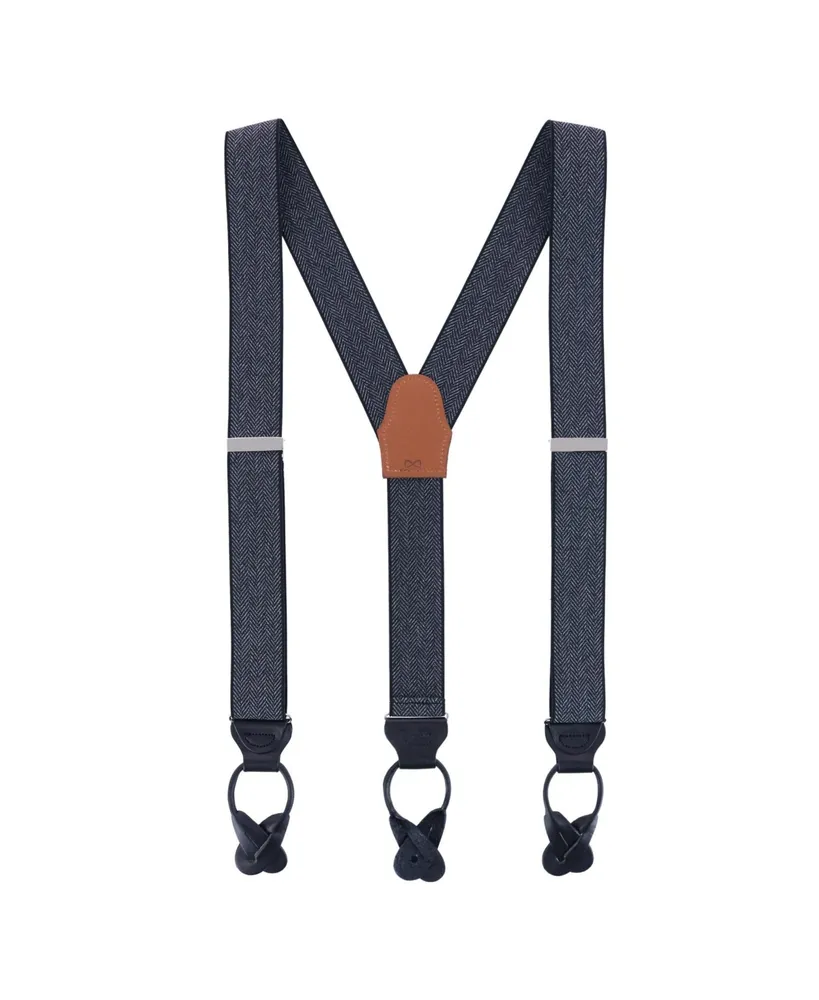 Trafalgar Silas Classic Herringbone Elastic Button End Suspenders