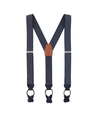 Trafalgar Men's Silas Classic Herringbone Elastic Button End Suspenders