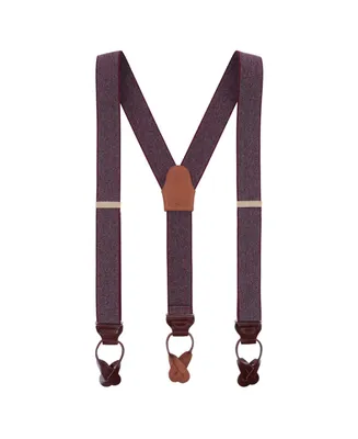 Trafalgar Men's Silas Classic Herringbone Elastic Button End Suspenders