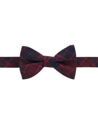 Trafalgar Men's Kincade Red Blackwatch Plaid Silk Bow Tie