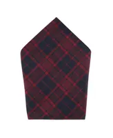 Trafalgar Men's Kincade Red Blackwatch Plaid Silk Pocket Square