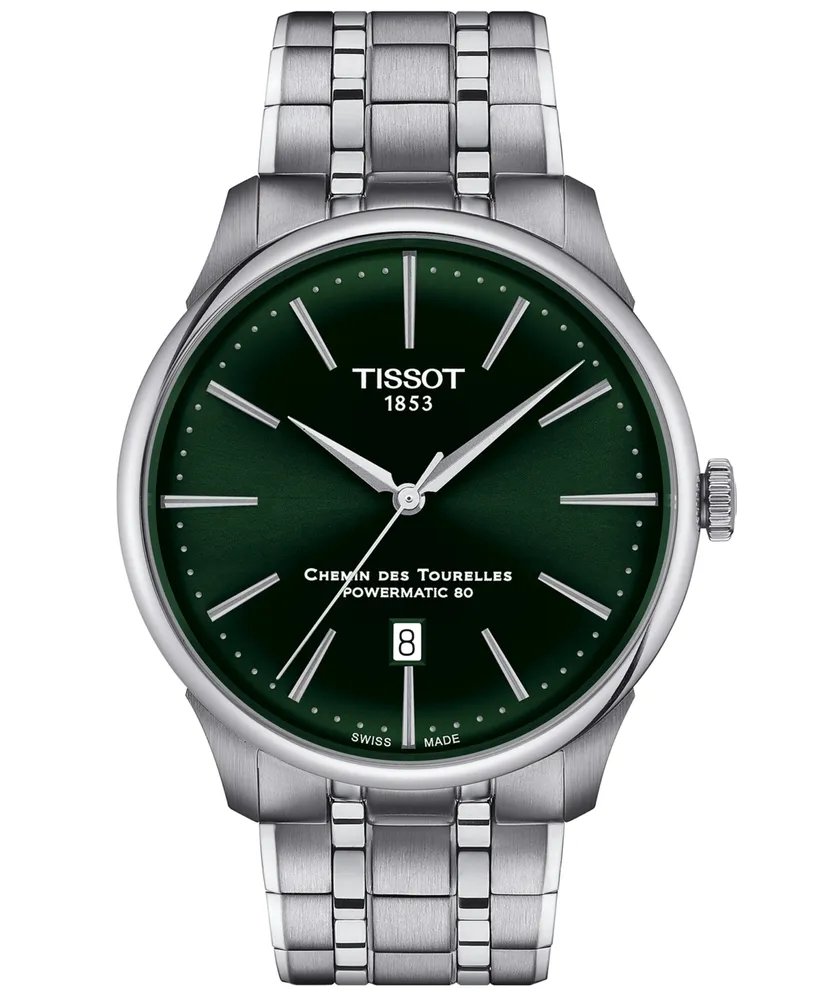 Tissot Men's Swiss Automatic Chemin des Tourelles Powermatic 80 Stainless Steel Bracelet Watch 42mm