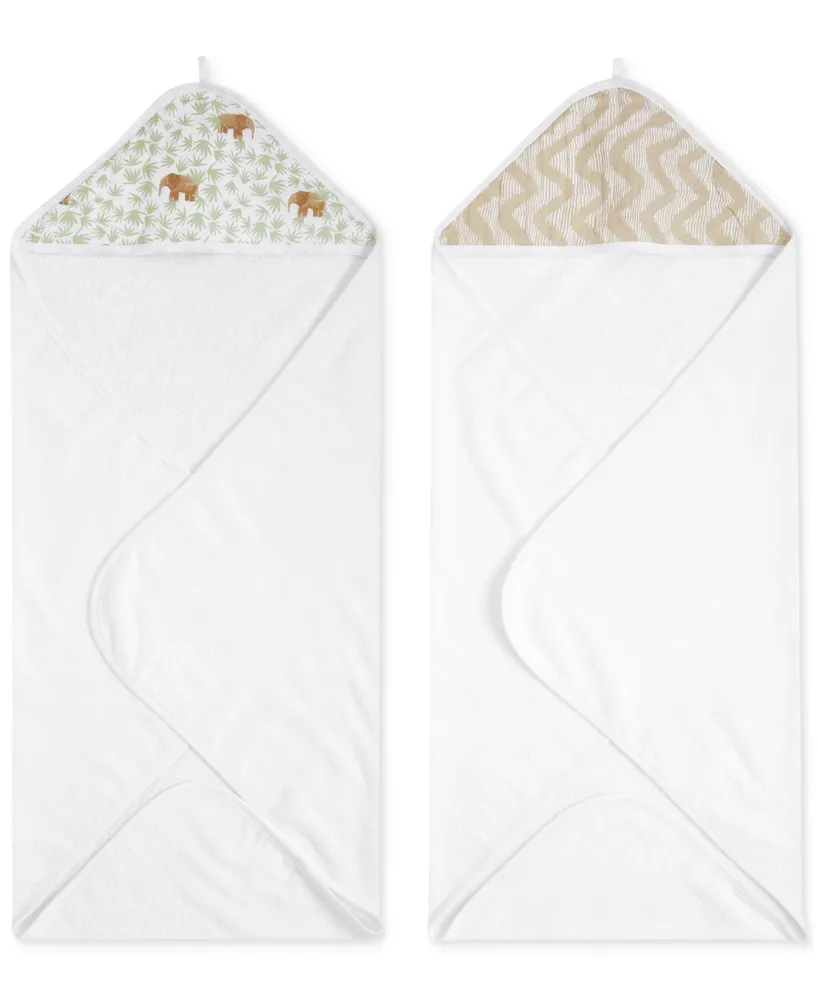 aden by aden + anais Baby Boys or Baby Girls Hooded Towels, Pack of 2