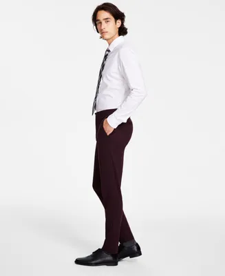 Calvin Klein Men's Slim-Fit Stretch Solid Knit Suit Pants