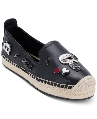 Karl Lagerfeld Paris Women's Michaela Embellished Slip-On Espadrille Flats