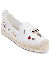 Karl Lagerfeld Paris Women's Michaela Embellished Slip-On Espadrille Flats