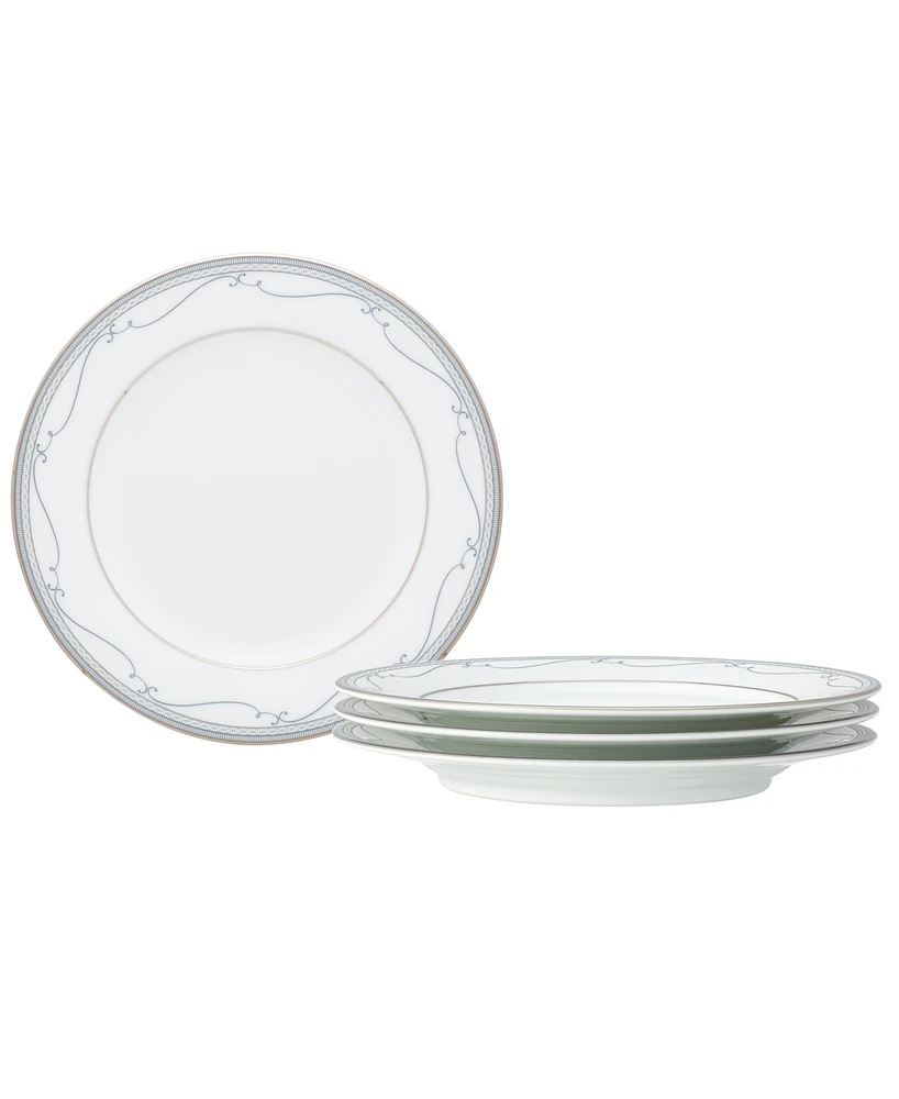 Noritake Satin Flourish 4 Piece Bread Butter/Appetizer Plates Set, Service for 4