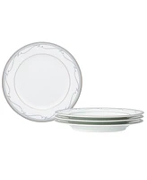 Noritake Satin Flourish 4 Piece Bread Butter/Appetizer Plates Set, Service for 4