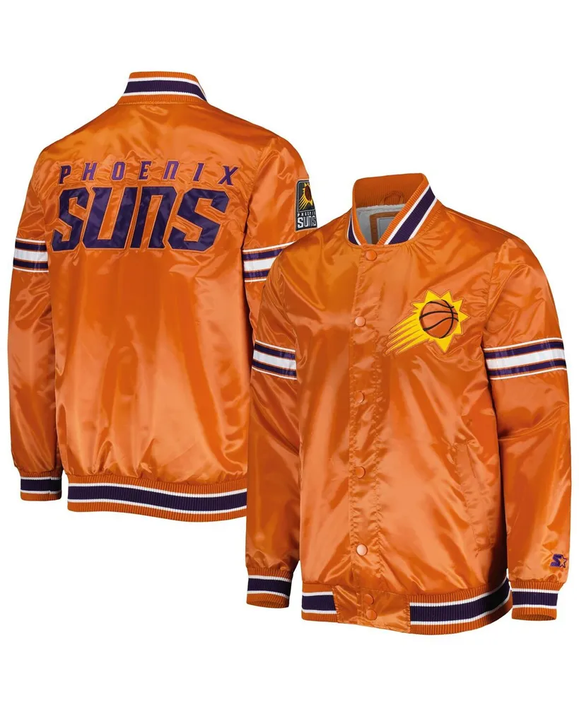 Men's Starter Orange Phoenix Suns Slider Satin Full-Snap Varsity Jacket