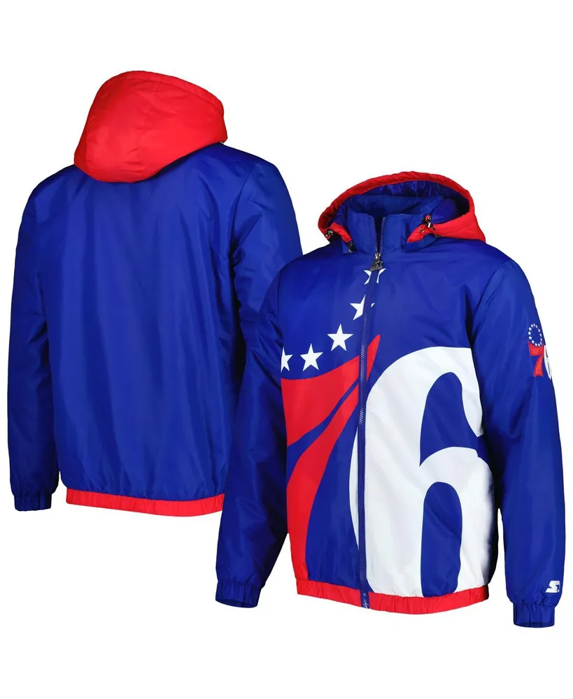 Men's Starter Royal Philadelphia 76ers The Triple Double Full-Zip Hoodie Jacket