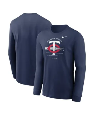Men's Nike Navy Minnesota Twins Over Arch Long Sleeve T-shirt