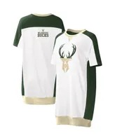 Women's G-iii 4Her by Carl Banks White Milwaukee Bucks Free Throw T-shirt Dress