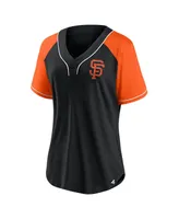 Women's Fanatics Black San Francisco Giants Ultimate Style Raglan V-Neck T-shirt